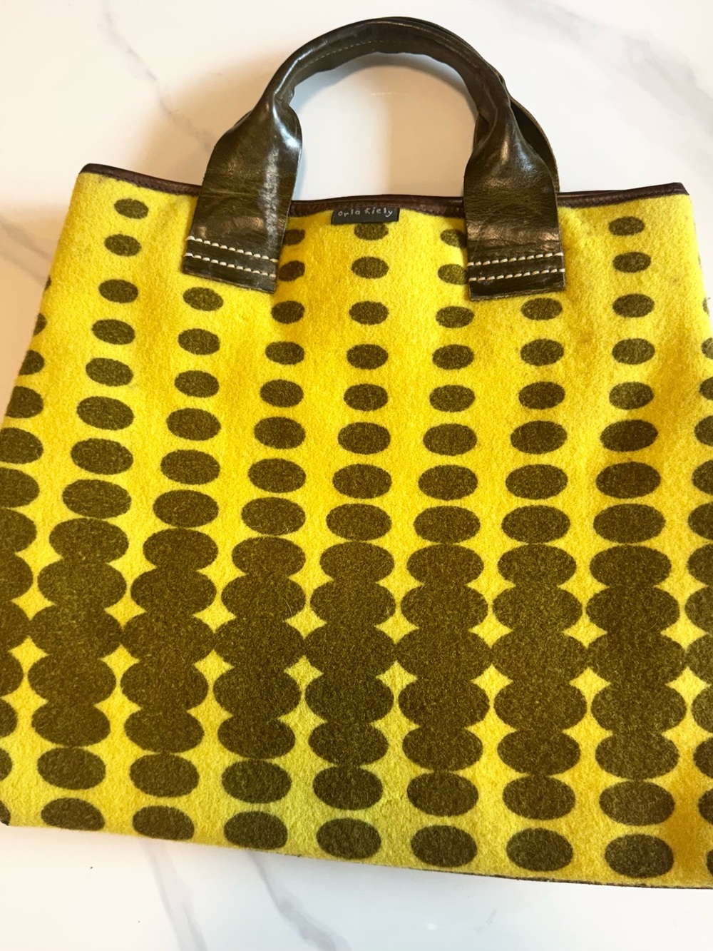 Orla Kiely Wool Retro Dot Pattern Mini Tote Bag